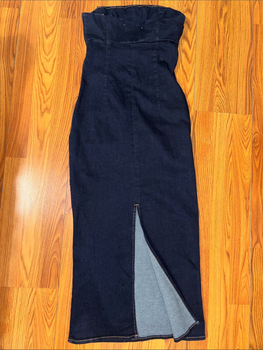Zara Strapless Dark Navy Bodycon Dress - Picture 6 of 6